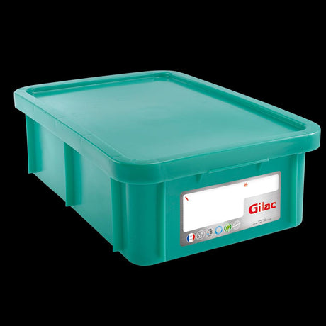 Bac HACCP 25 L rectangulaire + couvercle - vert - FRANCE CHR