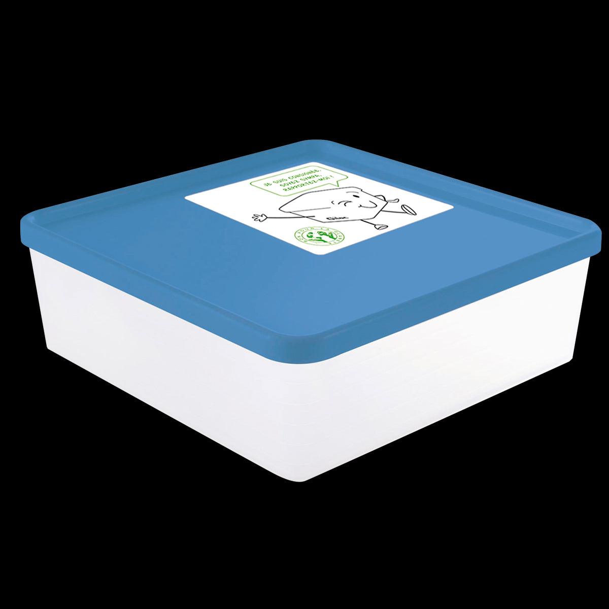 Boîte hermétique 2,5 L + couvercle bleu - lot de 6 - FRANCE CHR