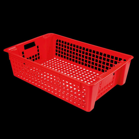 Caisse ajourée empilable emboîtable 600 x 380 x 155 mm 28 L - rouge - FRANCE CHR