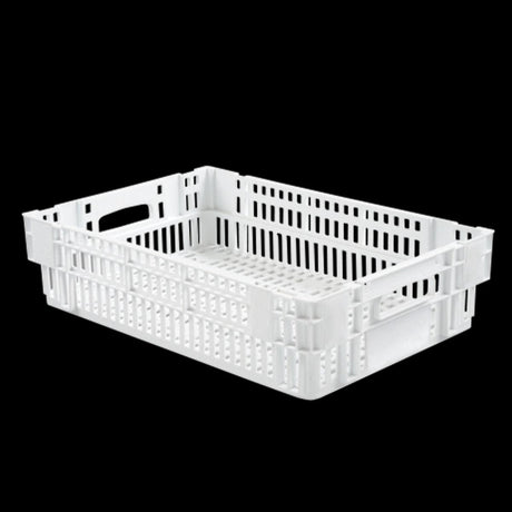 Caisse ajourée empilable emboitable 600 x 400 x 145 mm - 27 L - blanc - FRANCE CHR