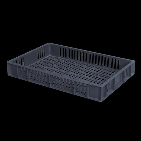 Caisse ajourée 600 x 400 x 90 mm 15 L - gris - FRANCE CHR