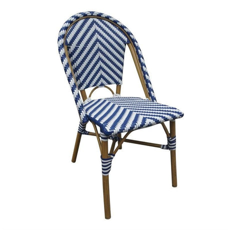 Chaises style parisien en rotin Bolero bleues (lot de 2) - FRANCE CHR