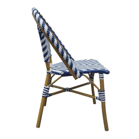 Chaises style parisien en rotin Bolero bleues (lot de 2) - FRANCE CHR