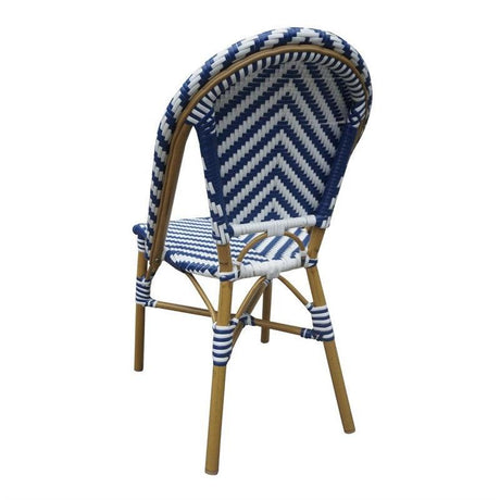 Chaises style parisien en rotin Bolero bleues (lot de 2) - FRANCE CHR