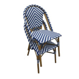 Chaises style parisien en rotin Bolero bleues (lot de 2) - FRANCE CHR