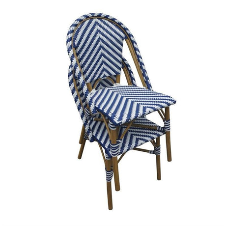 Chaises style parisien en rotin Bolero bleues (lot de 2) - FRANCE CHR