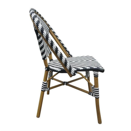 Chaises style parisien en rotin Bolero noires (lot de 2) - FRANCE CHR