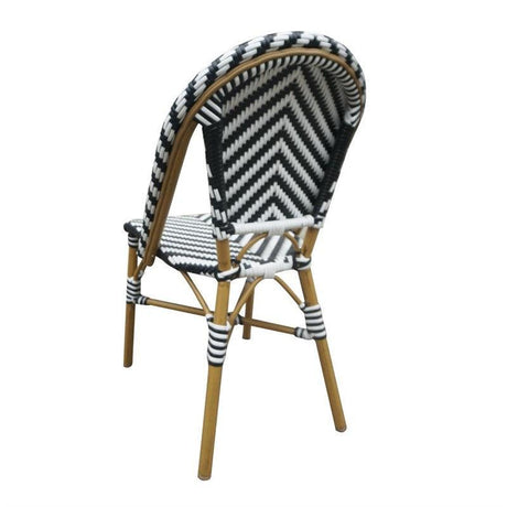 Chaises style parisien en rotin Bolero noires (lot de 2) - FRANCE CHR