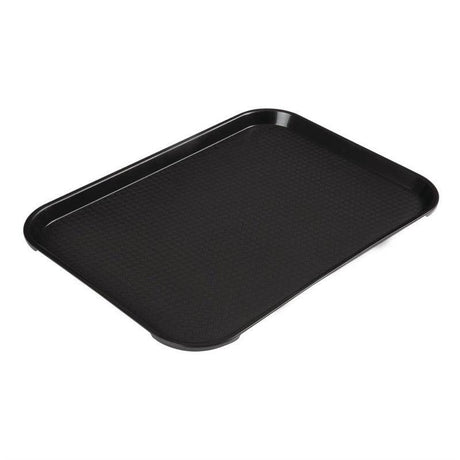 Plateau rectangulaire en polypropylène Fast Food Cambro noir 41 cm - FRANCE CHR