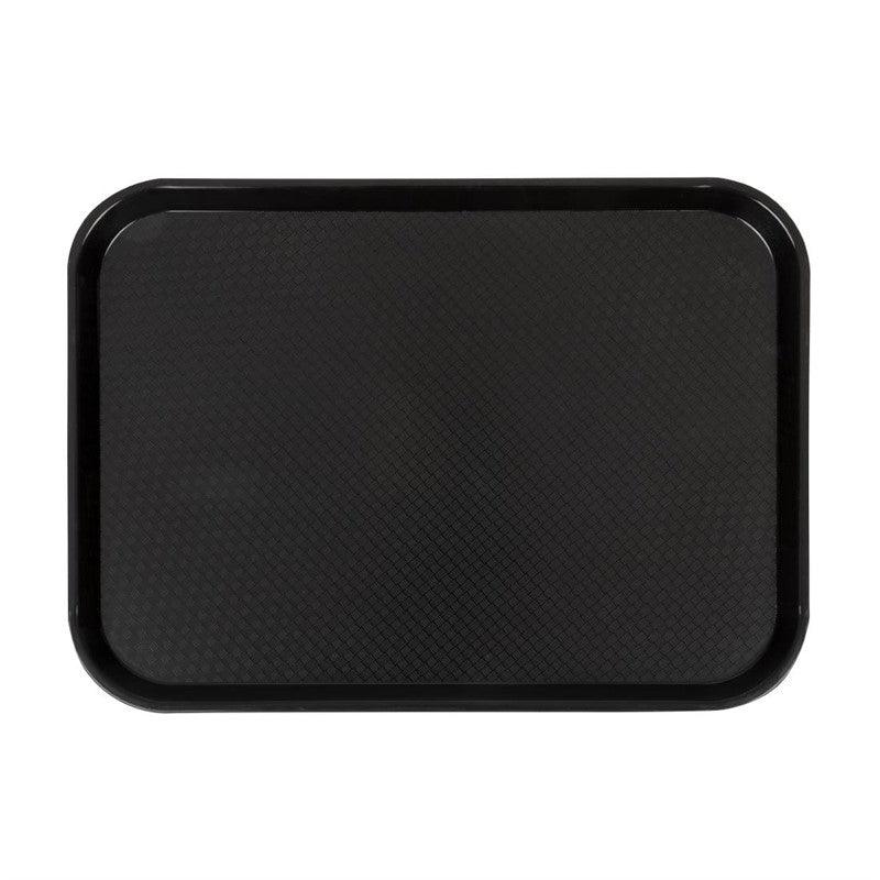 Plateau rectangulaire en polypropylène Fast Food Cambro noir 41 cm - FRANCE CHR