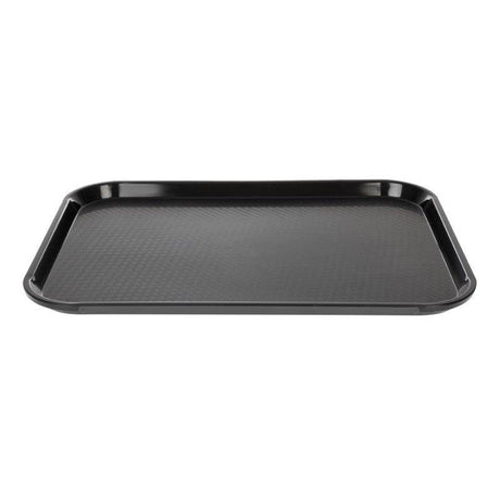 Plateau rectangulaire en polypropylène Fast Food Cambro noir 41 cm - FRANCE CHR