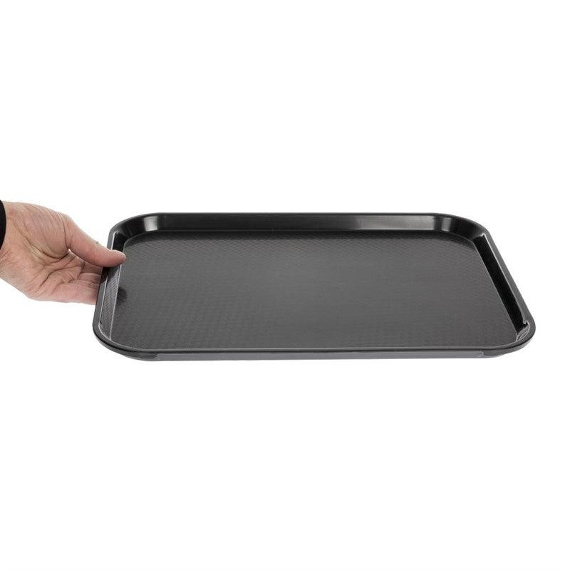 Plateau rectangulaire en polypropylène Fast Food Cambro noir 41 cm - FRANCE CHR