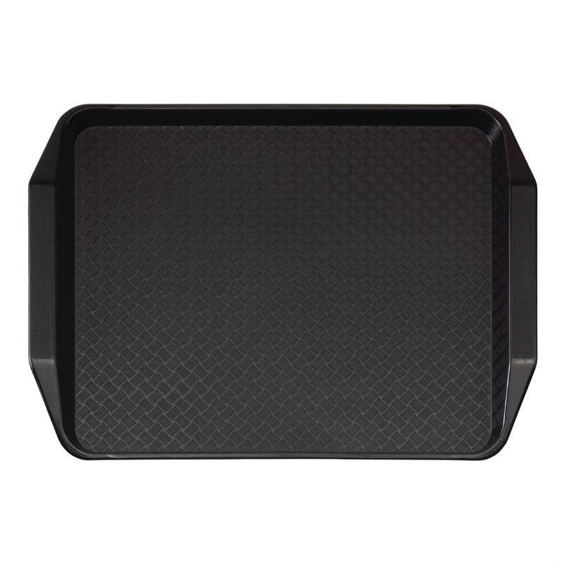 Plateau rectangulaire avec poignées en polypropylène Fast Food Cambro noir 43 cm - FRANCE CHR