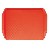 Plateau rectangulaire avec poignées en polypropylène Fast Food Cambro rouge 43 cm - FRANCE CHR