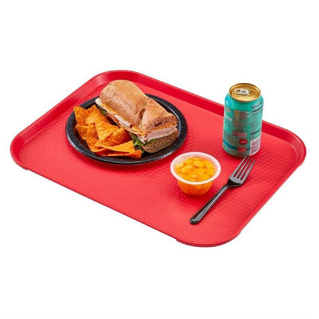 Plateau rectangulaire en polypropylène Fast Food Cambro rouge 41 cm - FRANCE CHR