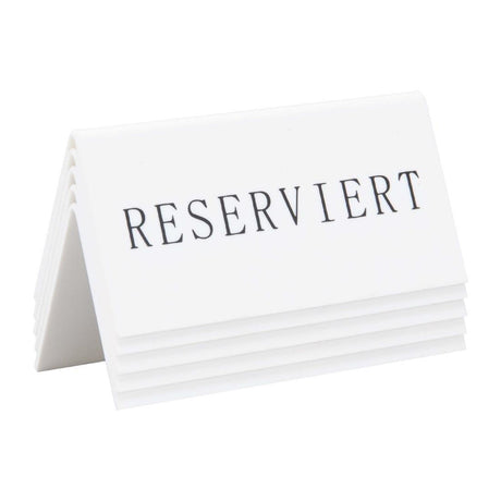 Chevalets table réservée Securit "Reserviert" (lot de 5) - FRANCE CHR