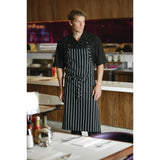 Tablier bavette tissé Chef Works Premium rayures noires et blanches - FRANCE CHR
