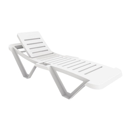 Chaises longues en polypropylène blanches Resol (lot de 4) - FRANCE CHR