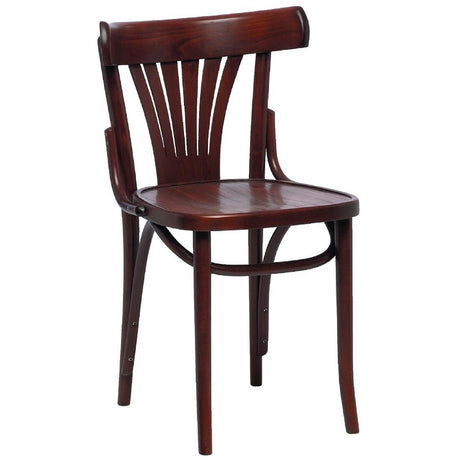 Chaises bistro avec dossier en éventail en bois courbé Fameg noyer (lot de 2) - FRANCE CHR