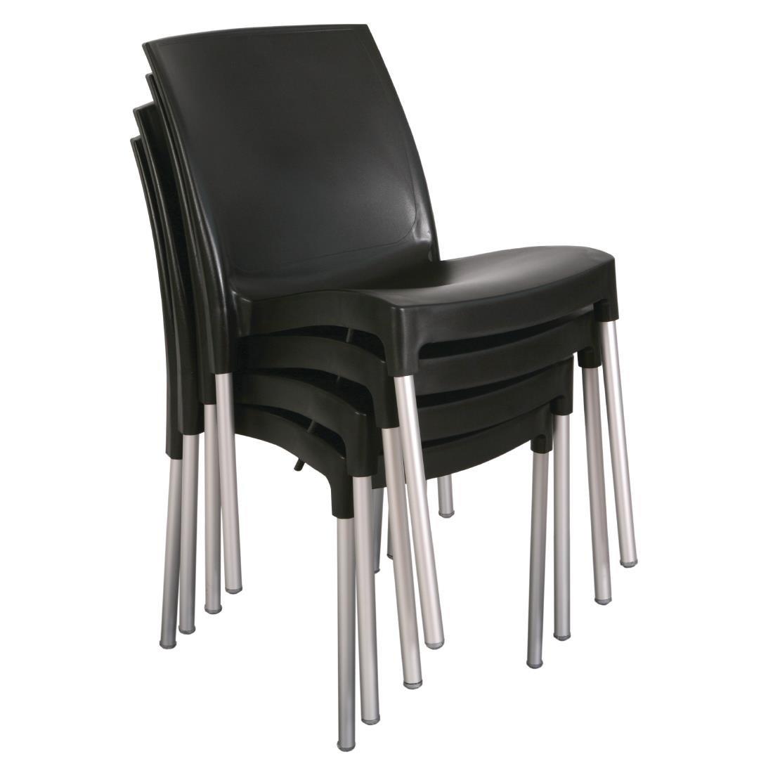 Chaises bistro empilables Bolero noires (Lot de 4) - FRANCE CHR