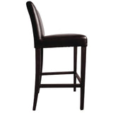 Tabouret de bar haut avec dossier en simili cuir Bolero marron foncé - FRANCE CHR