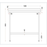 Table murale en acier inoxydable Holmes avec dosseret 1200 mm - FRANCE CHR