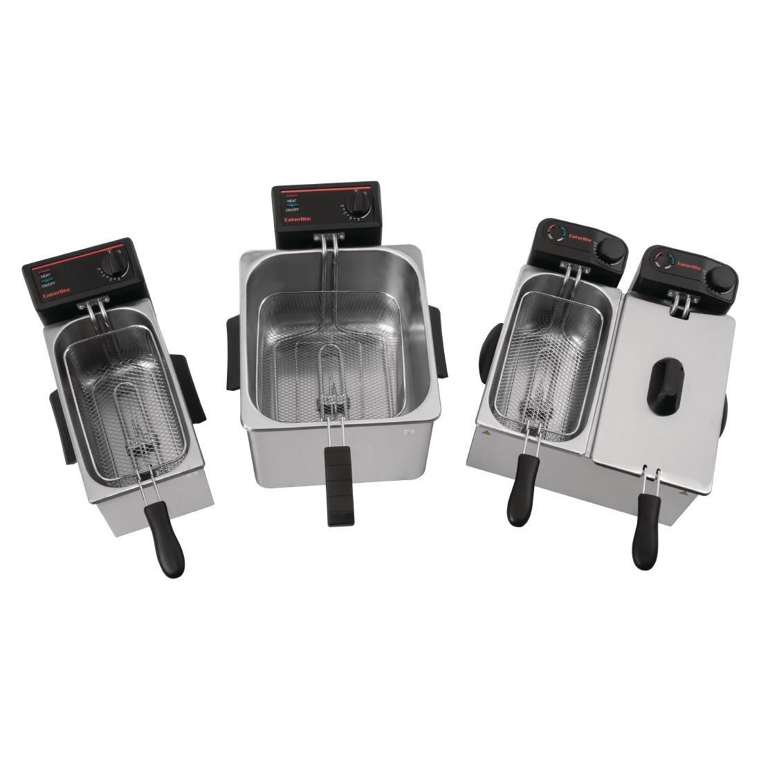 Friteuse de comptoir double Caterlite peu intensive 2x 3,5L - FRANCE CHR