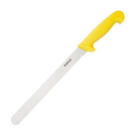 Couteau à trancher denté Hygiplas jaune 255mm - FRANCE CHR