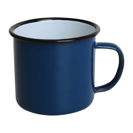 Mugs en acier émaillé bleu et noir Olympia 350ml - FRANCE CHR