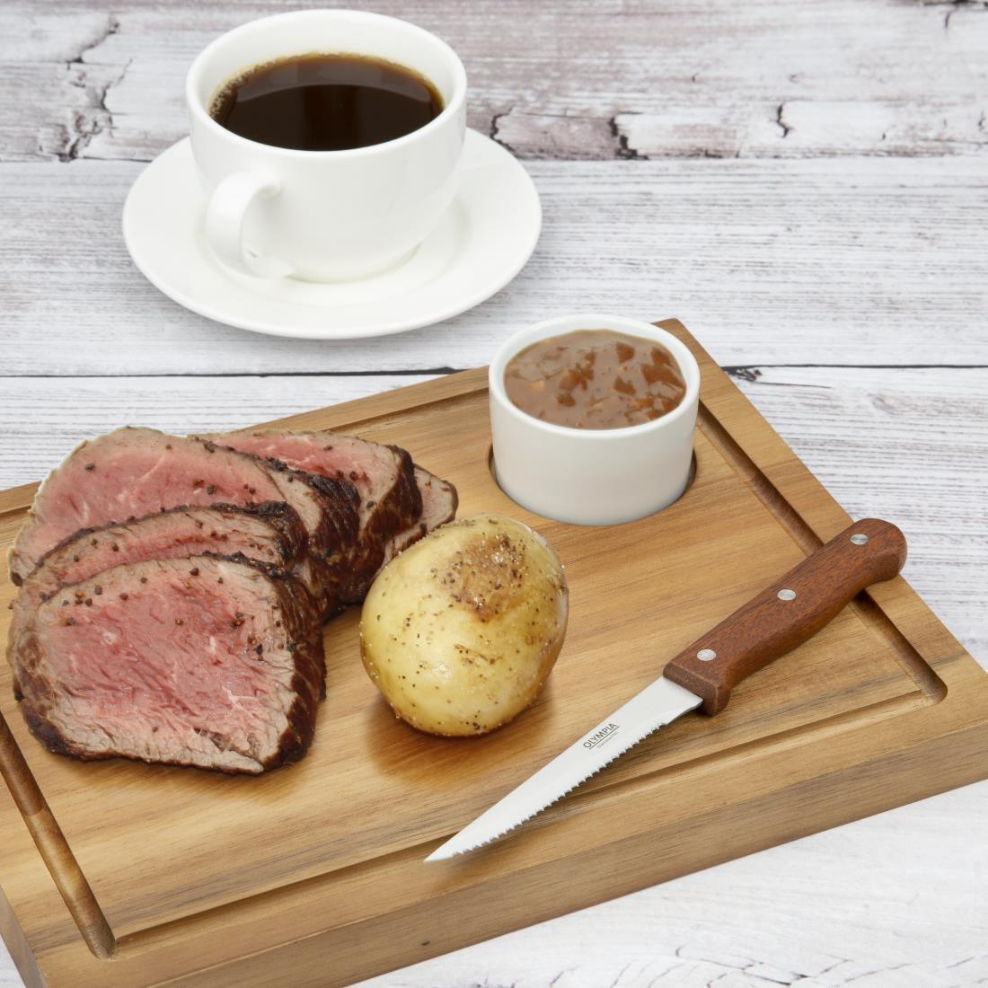 Couteaux à viande Olympia manche en bois (Lot de 12) - FRANCE CHR