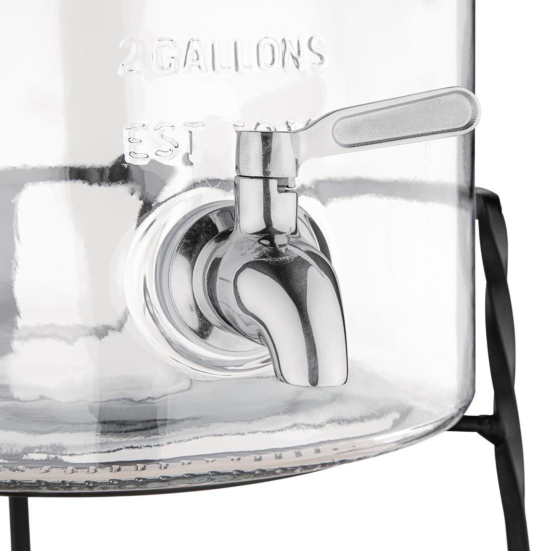 Distributeur d'eau rétro en verre avec socle Olympia 8,5L - FRANCE CHR