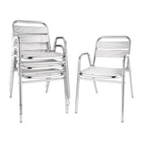 Fauteuils empilables en aluminium avec accoudoirs Bolero x4 - FRANCE CHR