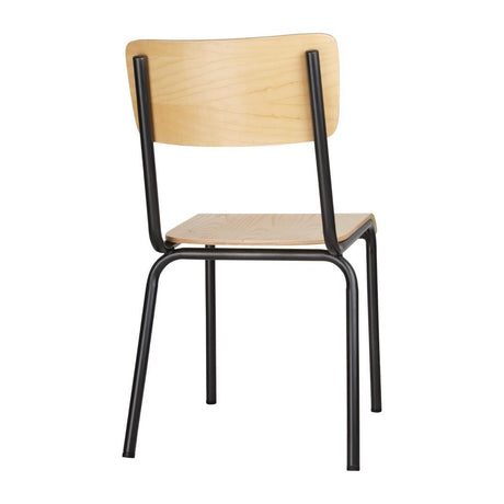 Chaises avec assise et dossier en bois Bolero Cantina gris métal (lot de 4) - FRANCE CHR