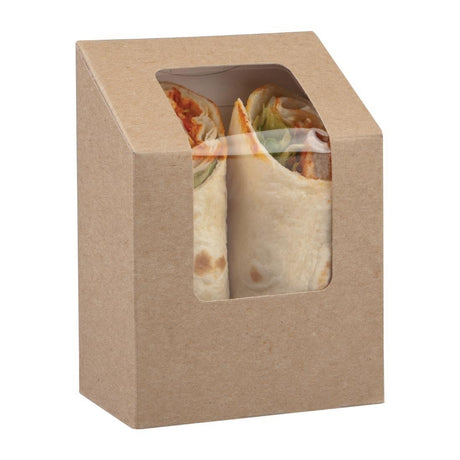 Boîtes à tortilla kraft compostables avec fenêtre PLA Colpac (lot de 500) - FRANCE CHR