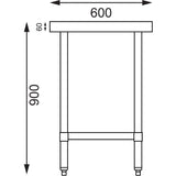 Table de préparation sans rebord en acier inoxydable Vogue 1500 x 600mm - FRANCE CHR