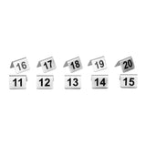 Lot de numéros de table en acier inoxydable Olympia 11-20 (Lot de 10) - FRANCE CHR