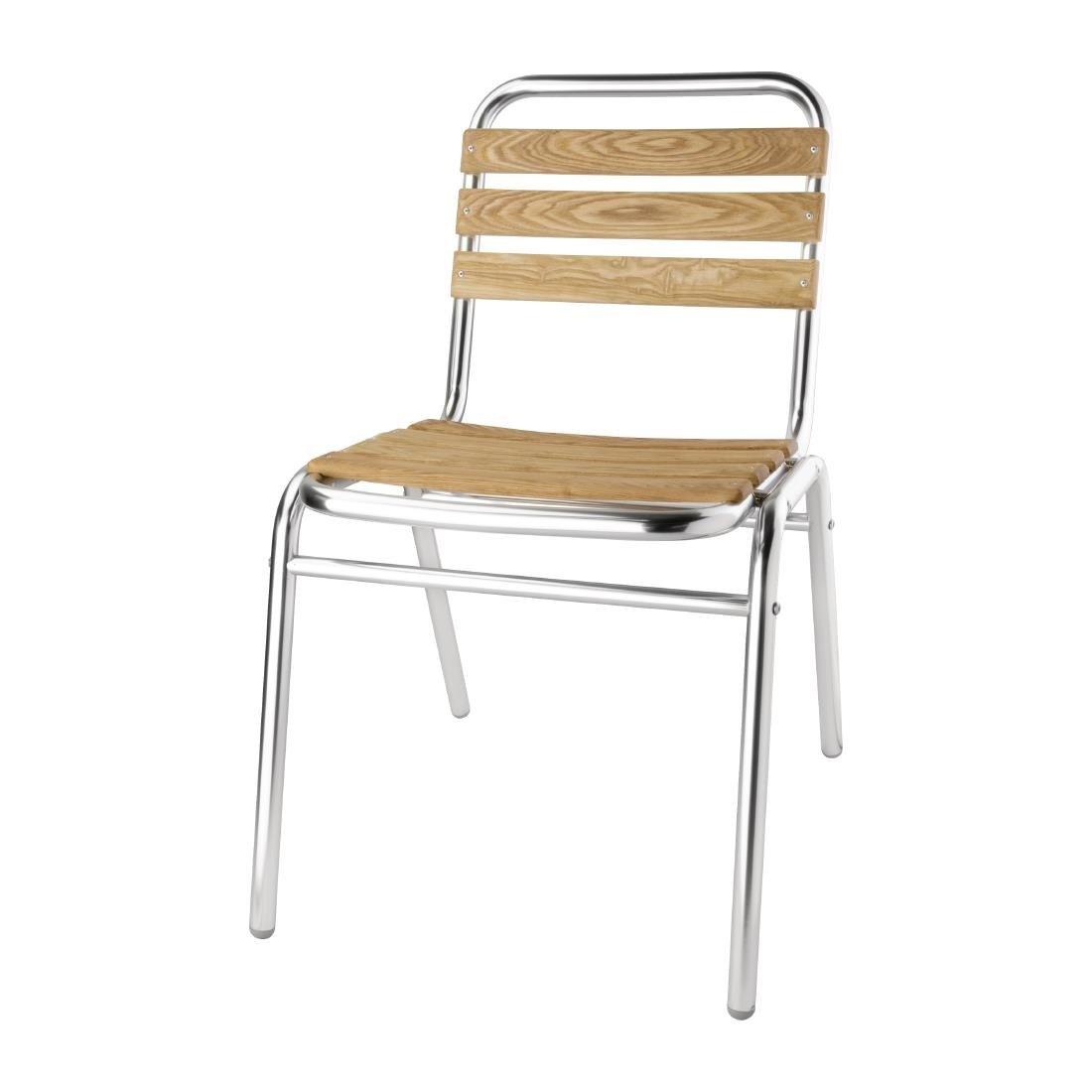 Chaises bistro frêne et aluminium Bolero (Lot de 4) - FRANCE CHR