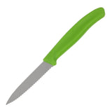 Couteau d'office lame dentée bout pointu Victorinox vert 80mm - FRANCE CHR