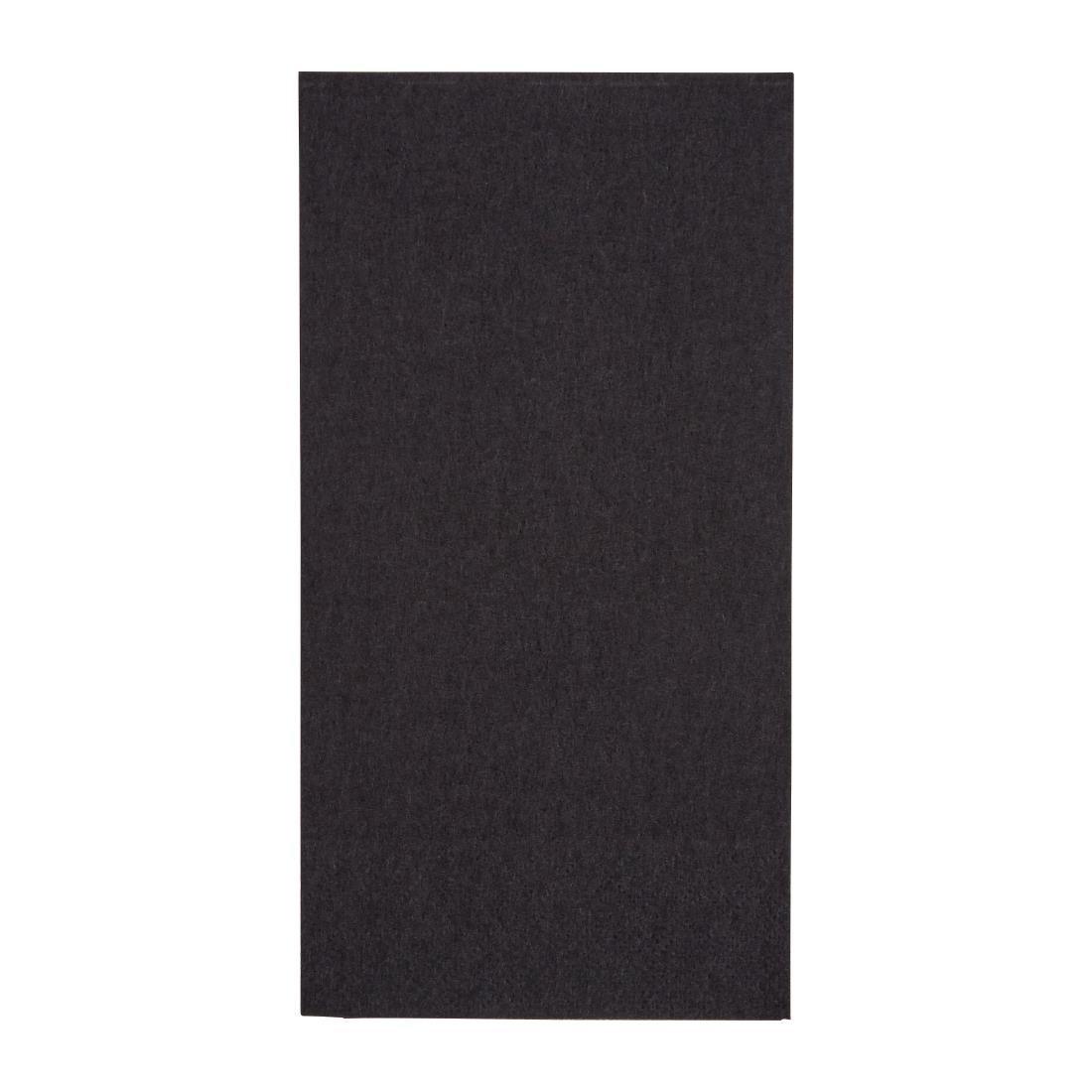 Serviettes dîner 2 plis format 1/8 Fiesta Recyclable 400mm noires (lot de 2000) - FRANCE CHR