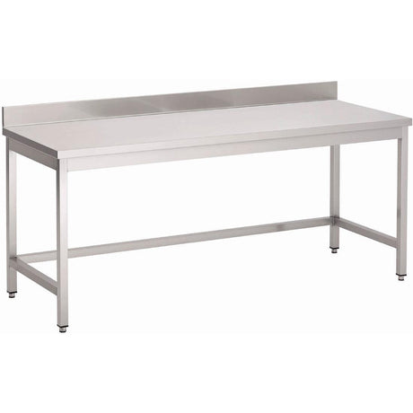 Table inox sans étagère basse avec dosseret Gastro M 1500 x 700 x 850mm - FRANCE CHR