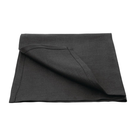 Serviettes de table en lin Olympia noires 400x400mm (lot de 12) - FRANCE CHR