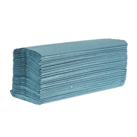 Essuie-mains 1 pli pliage en C Jantex bleu 2850 feuilles (lot de 15) - FRANCE CHR