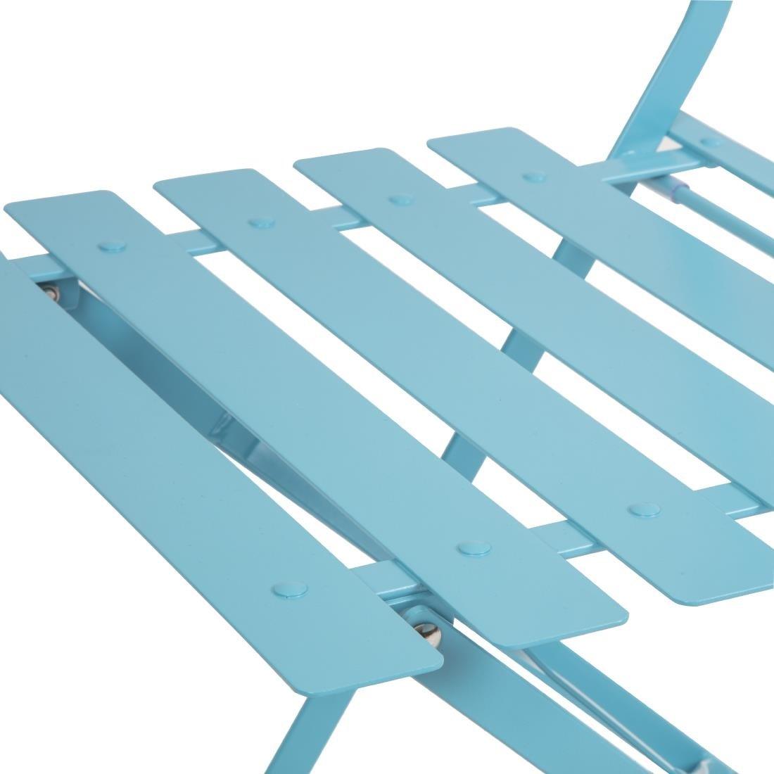 Chaises de terrasse pliantes en acier Bolero bleu turquoise (Lot de 2) - FRANCE CHR