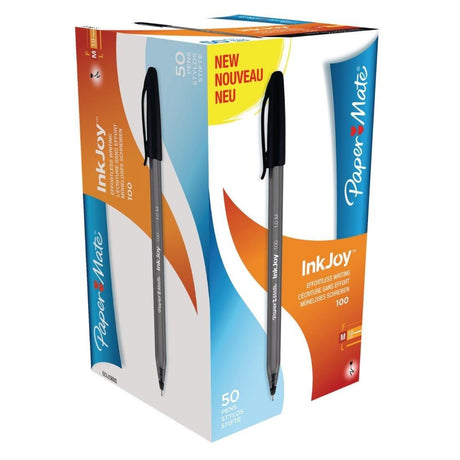 Stylos-bille pointe moyenne Paper Mate InkJoy 100 noirs (lot de 50) - FRANCE CHR