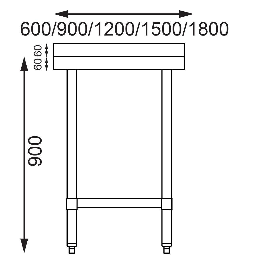 Table en acier inoxydable avec rebord Vogue 1800 x 700mm - FRANCE CHR