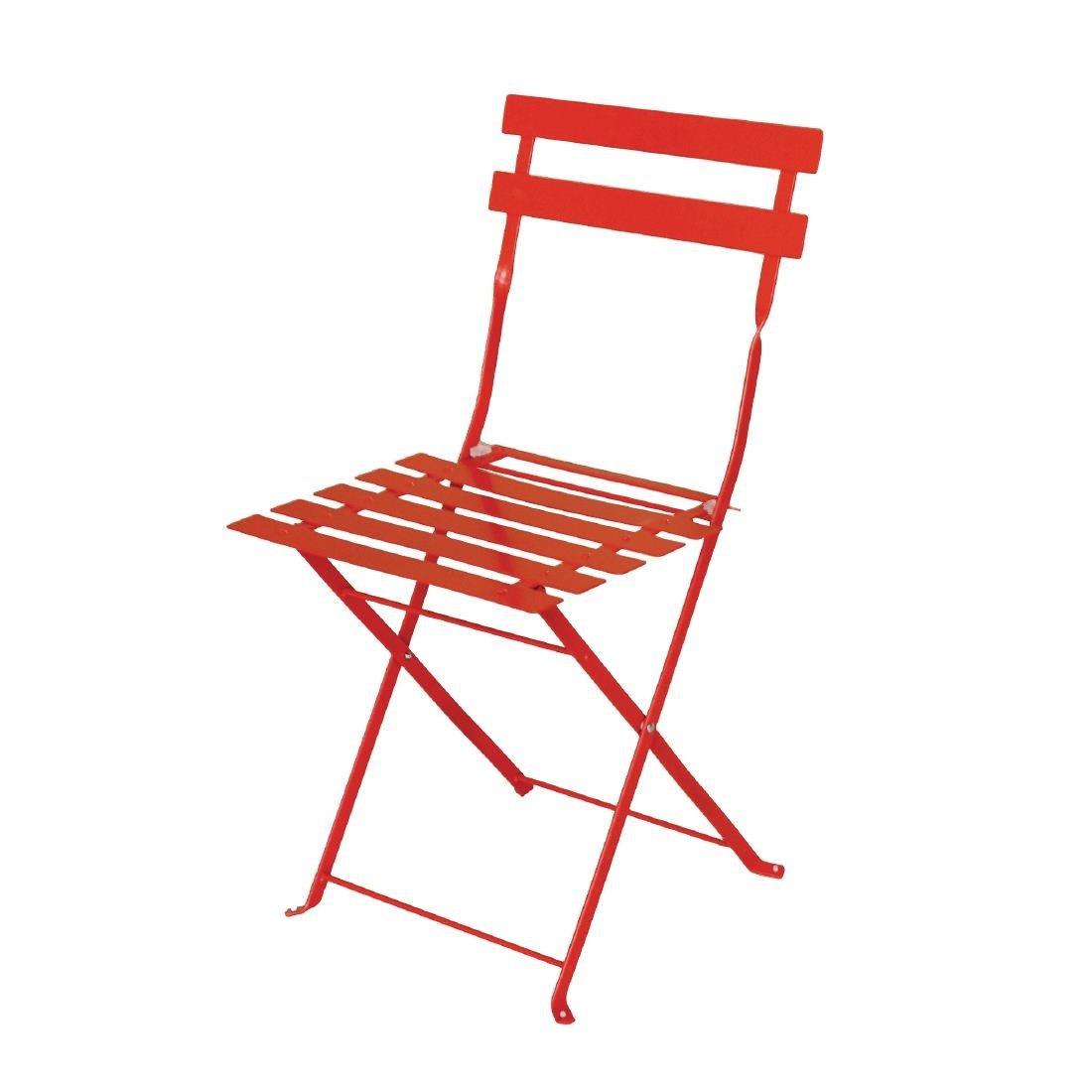 Chaises de terrasse en acier Bolero rouges (Lot de 2) - FRANCE CHR