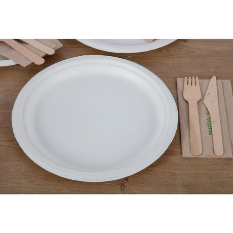 Assiettes en bagasse compostables Fiesta Compostable 26 cm (x50) - FRANCE CHR