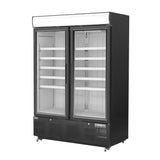 Vitrine réfrigérée négative avec caisson lumineux Polar Série G 920L noire - FRANCE CHR