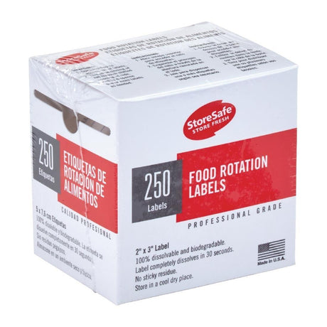 Etiquettes de rotation des aliments biodégradables Cambro Storesafe 6 rouleaux de 250 - FRANCE CHR