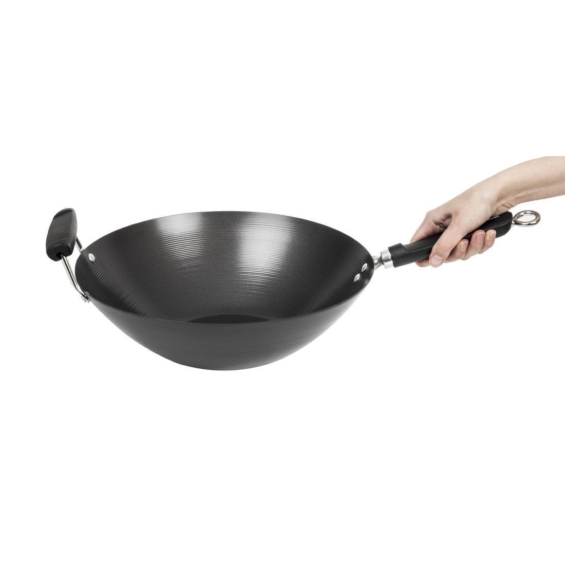 Wok antiadhésif fond plat 35cm - FRANCE CHR